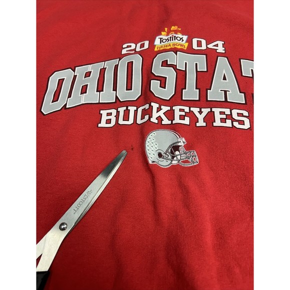 Vtg Y2K Ohio State Buckeyes 2004 Tostitos Fiesta Bowl Red Sweatshirt Size Large - Picture 4 of 10